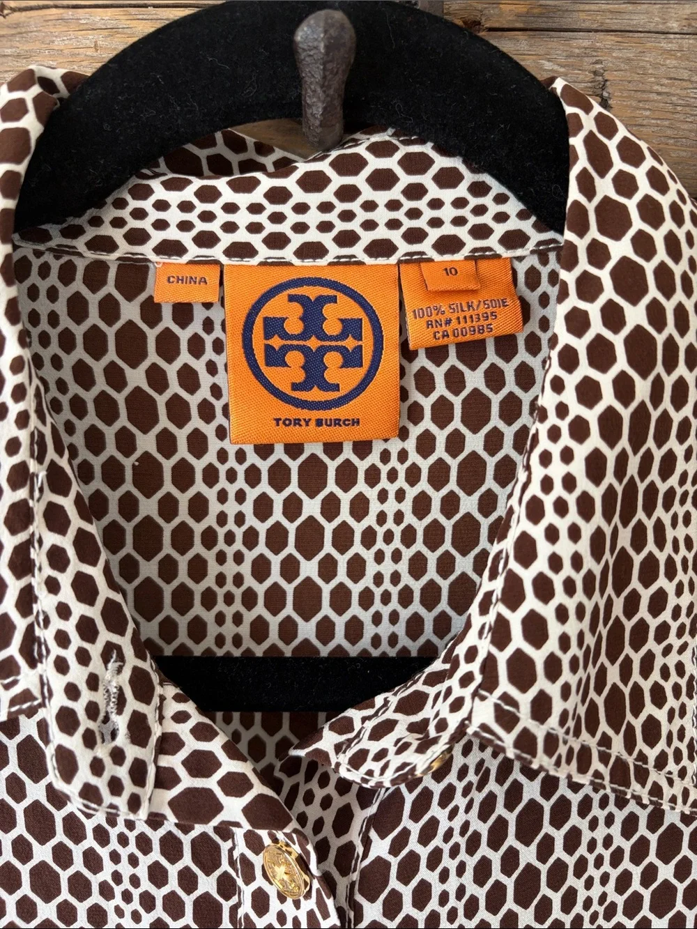 Tory Burch Animal Print Silk Blouse